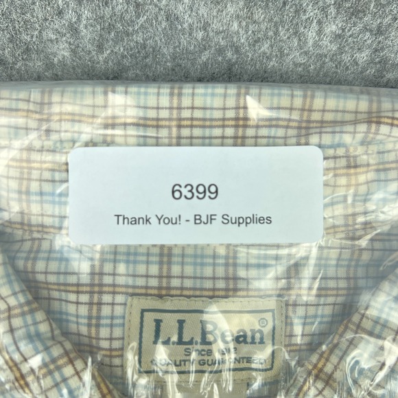 LL Bean Shirt Mens Large Brown Check Long Sleeve Button Up Cotton Outdoors Work - Picture 13 of 13